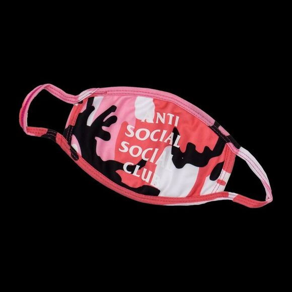 New Anti Social Social Club Logo Face Mask Pink Camo (ASSP110) One Size - Picture 1 of 5